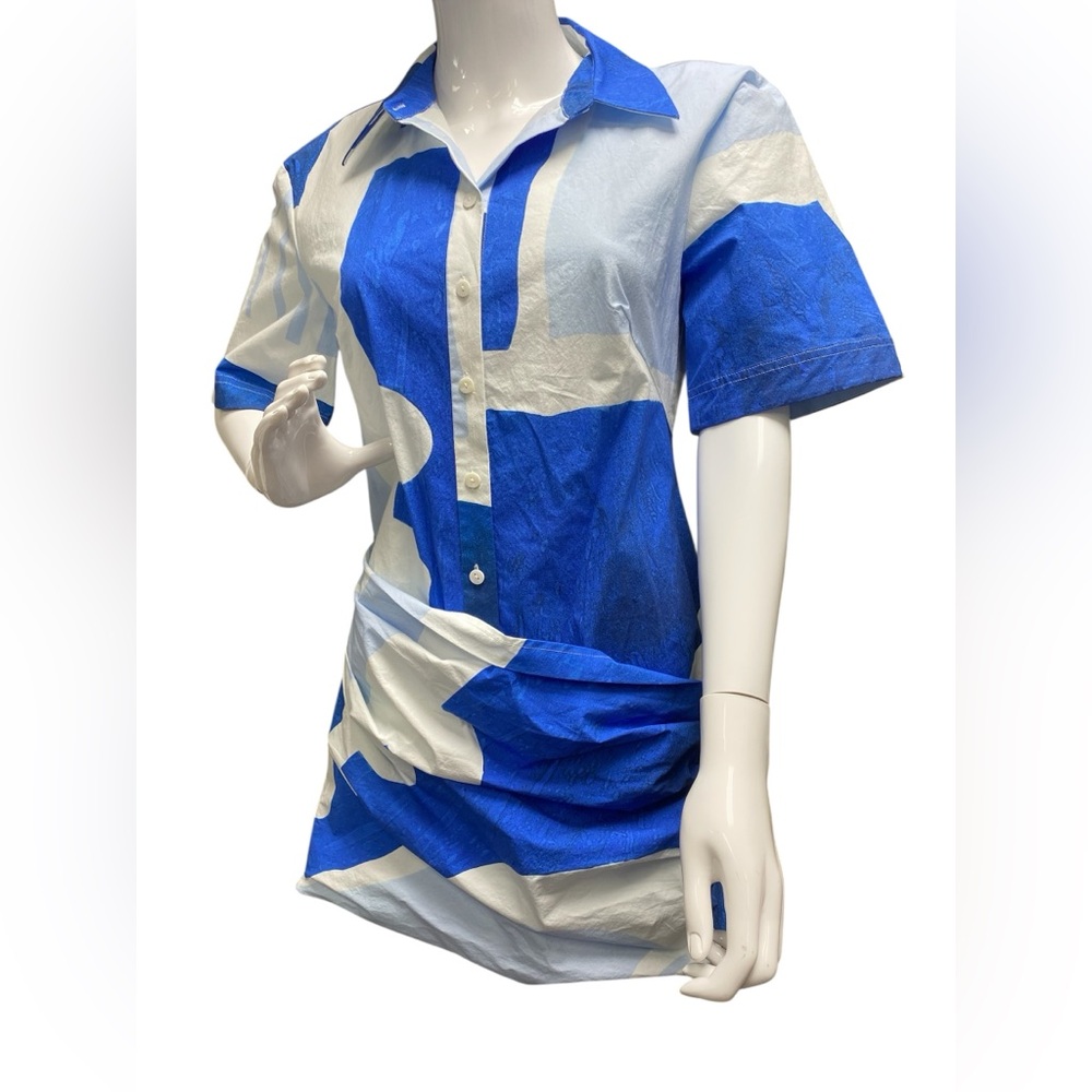 S21 Significant Other Claire Short-Sleeve Draped Mini Shirtdress